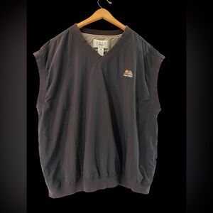 Men’s PGA West GearForSports golf vest, black with tan lining, side pockets, XXL